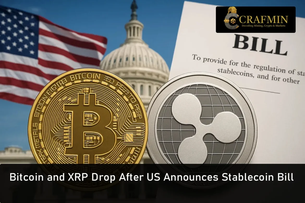 Bitcoin and XRP Drop After US Announces Stablecoin Bill