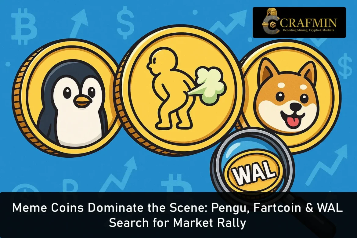 Meme Coins Surge Again as Pengu, Fartcoin & WAL Attract Fresh Interest