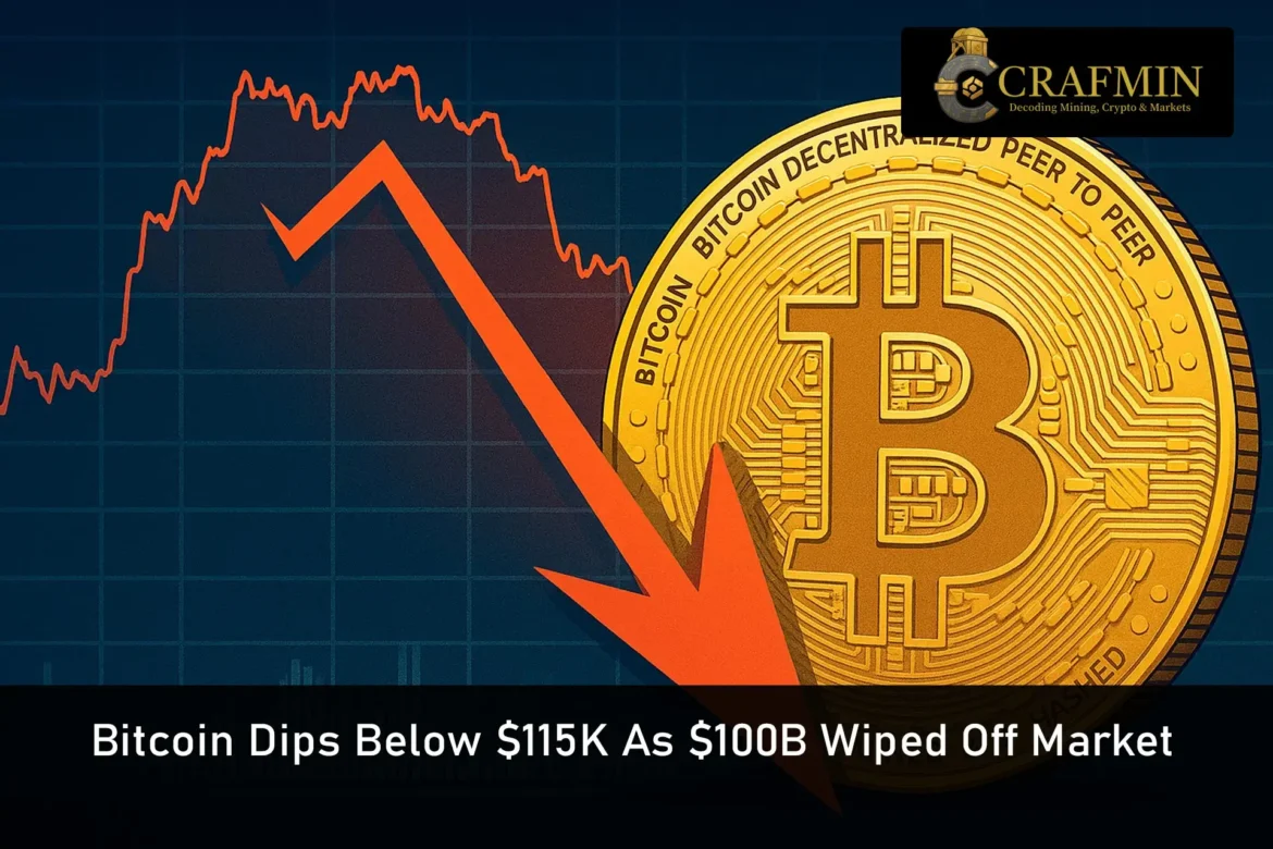 Bitcoin Dips Below $115K As $100B Wiped Off Market