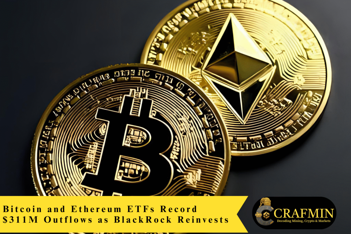Bitcoin and Ethereum ETFs Record $311M Outflows as BlackRock Reinvests