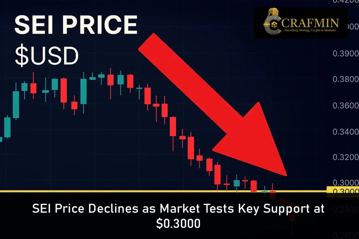 SEI Price Declines as Market Tests Key Support at $0.3000